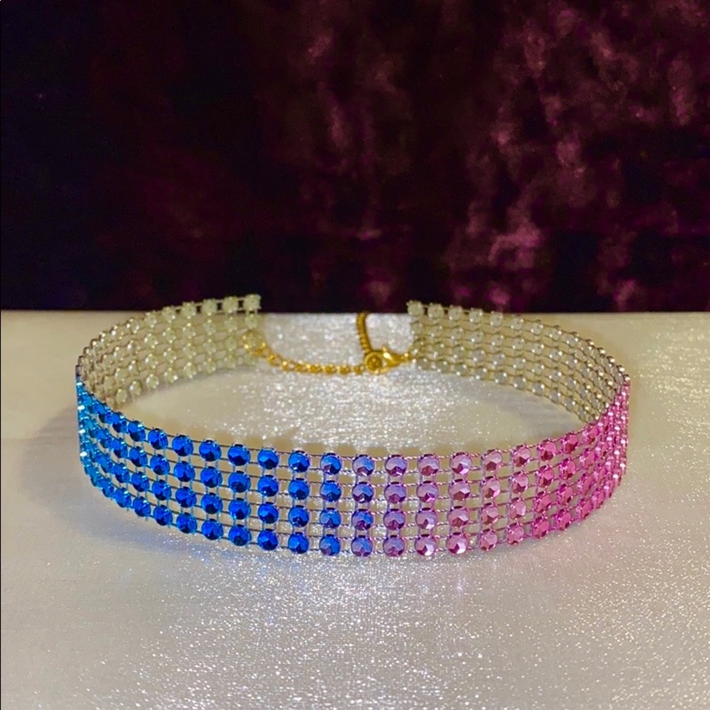 🌈 Rainbow Bling Choker